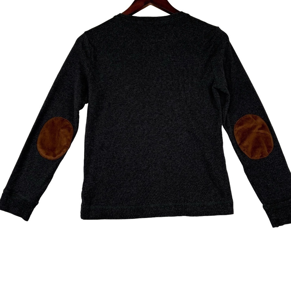 LRL Women's Long Sleeve Shirt with Suede Elbow Black Size Large